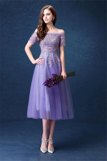 A-line applique tulle ball gown_4