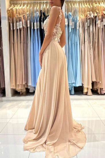 Simple Long Evening Dresses Cheap | Lace prom dresses_4