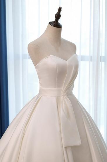 TsClothzone Elegant Sweetheart White Satin Wedding Dress A-line Ruffles Bridal Gowns On Sale_6