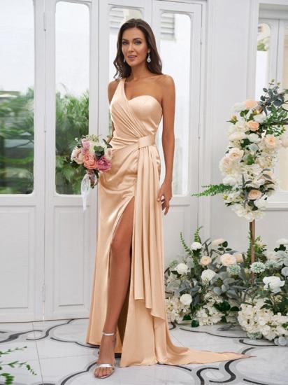 Simple Long Pink Sling Side Slit Evening Dress | Pink Prom Dress Online_23