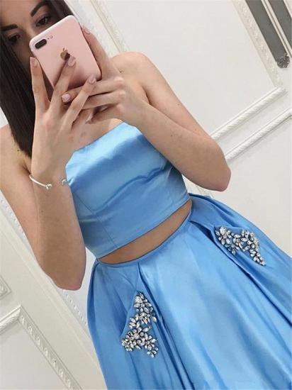 Two Pieces Prom Dresses Cheap | Strapless Long Formal Dresses_3