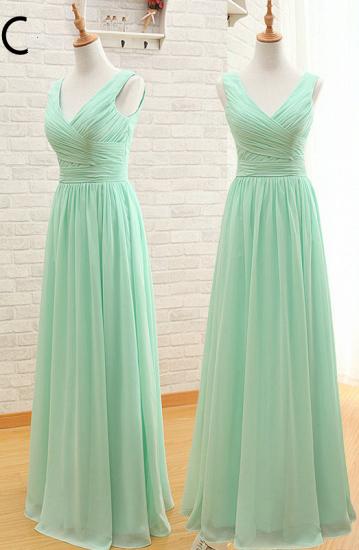 Light Green Ruffles Chiffon Long Bridesmaid Dress Cheap Diverse Popular Dresses for Women_3