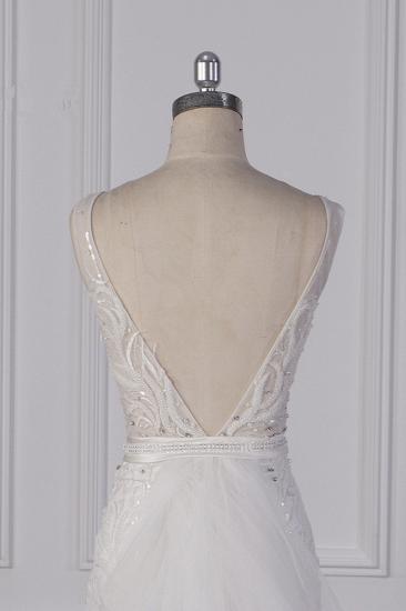 TsClothzone Glamorous Jewel Beadings Sheath Wedding Dress Tulle Beadings Appliques Bridal Gowns On Sale_6