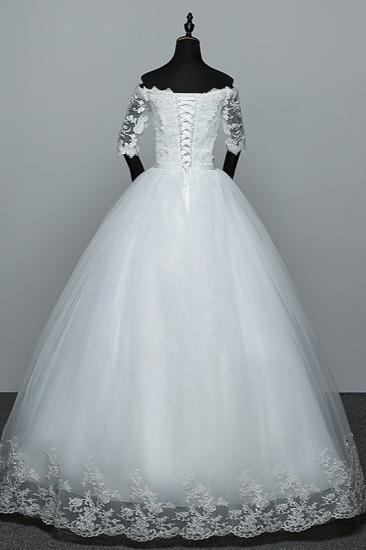 TsClothzone Gorgeous Off-the-Shoulder Sweetheart Wedding Dress Tulle Lace White Bridal Gowns with Half Sleeves_3