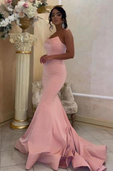 Elegant Simple long pink prom dress evening dresses_1