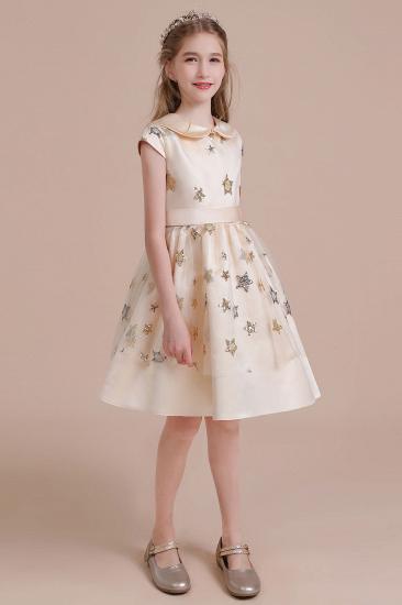 Pretty Cap Sleeve Tulle Flower Girl Dress | Star Sequins Little Girls Pegeant Dress Online_6