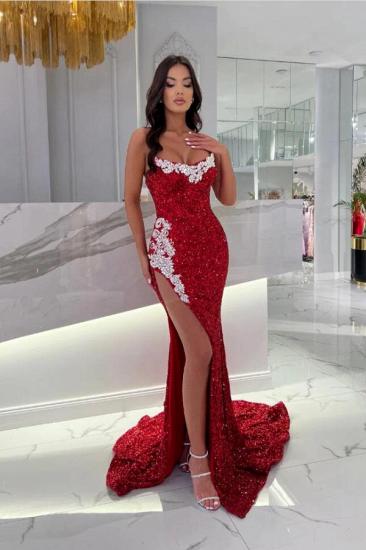 Red evening dresses long glitter | Simple prom dresses cheap_1