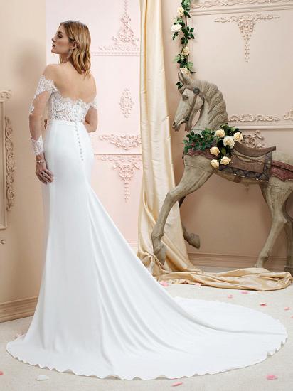 Country A line Chiffon Wedding Dress Long Sleeves Lace Appliques Bridal Gowns Online_2