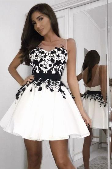 2022 Elegant Short V-Neck Homecoming Dresses | Sleeveless Appliques A-Line Party Dresses