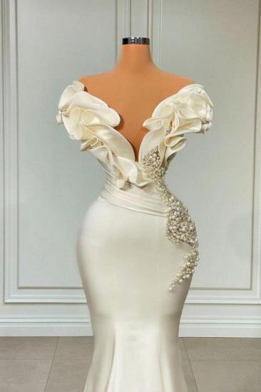 Chic Sleeveless Mermaid Prom Dress Ruffle Sleeve Satin Slim Fit Party Dress_3