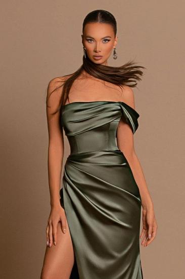 Olive Green Long Prom Dresses Cheap | Simple prom dresses_4