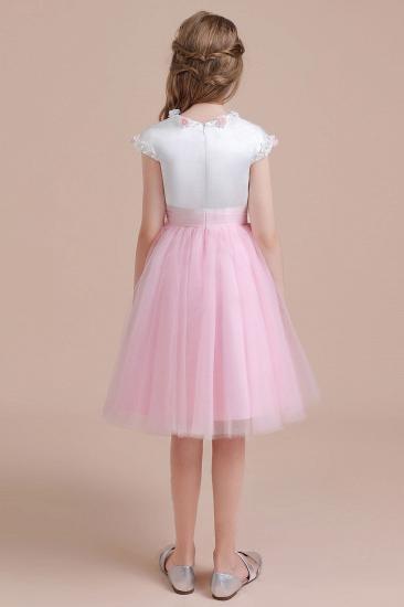 Pretty Length Flower Girl Dress | Cap Sleeve Tulle Knee Little Girls Pegeant Dress Online_3