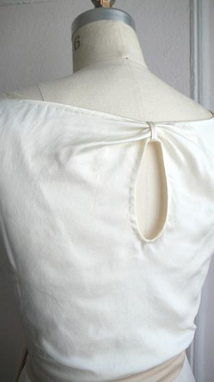 White Bowknot Knee Length Wedding Dress Cheap Plus Size Bridesmaid Dress_5