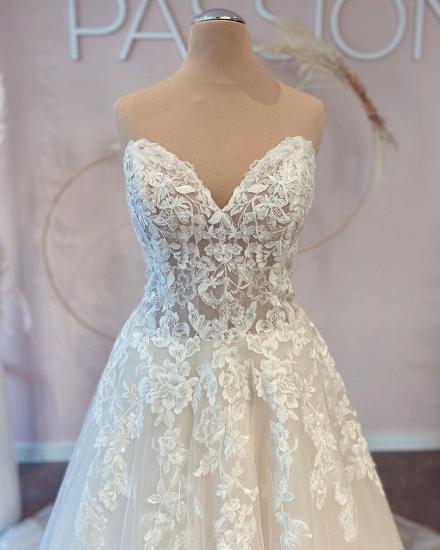 Sweetheart Aline Wedding Dress Sleeveless Bridal Dress_4