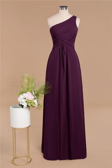 Elegant Ruffles One Shoulder Prom Dresses | A-Line Sleeveless Evening Dresses_1