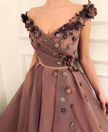 Stunning Brown Prom Dress | V-Neck Ball Gown Evening Gowns_2