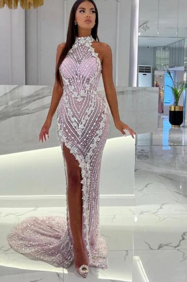 Designer evening dresses long glitter | Pink prom dresses_1