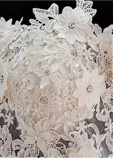 Cute Off Shoulder White Organza Mini Wedding Dress Lace Applique Custom Made Formal Short Bridal Gown_3