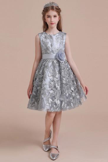 Spring A-line Tulle Flower Girl Dress | Bow Sleeveless Little Girls Pegeant Dress Online