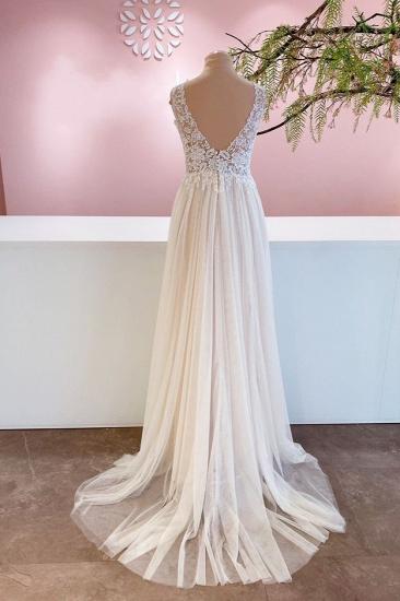Simple wedding dresses V neckline | Wedding fashions with lace_2