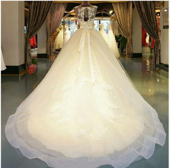 Gorgeous Lace Beading Princess Dress New Arrival Bowknot Ball Gown Wedding Dresses_1