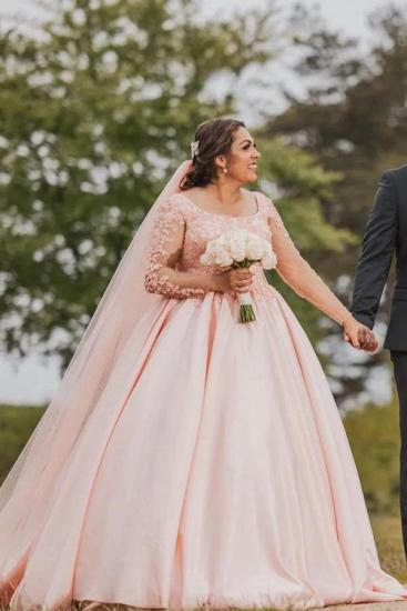 Elegant Wedding Dresses Princess Pink | Wedding dresses with lace sleeves