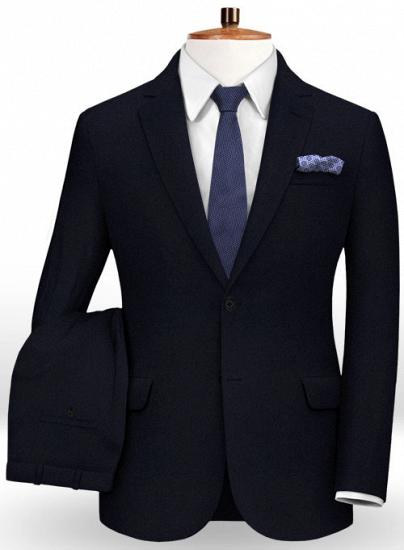 Dark navy blue flannel wool suit | two-piece suit_1