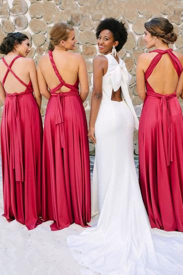 Irregular Shoulder Strap Changeable Style Bridesmaid Dresses | Long Backless Wedding Party Dresses With Sweep Train_3