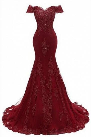 Gorgeous Burgundy Prom Dress | Mermaid Lace Evening Gowns_3