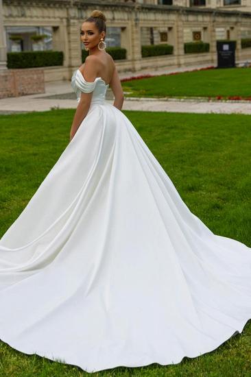 Sexy wedding dress A line | Satin Wedding Dresses Cheap_2
