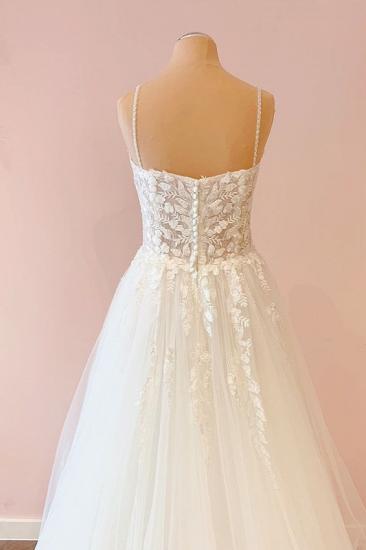 White wedding dresses A line | Wedding dresses with lace_4