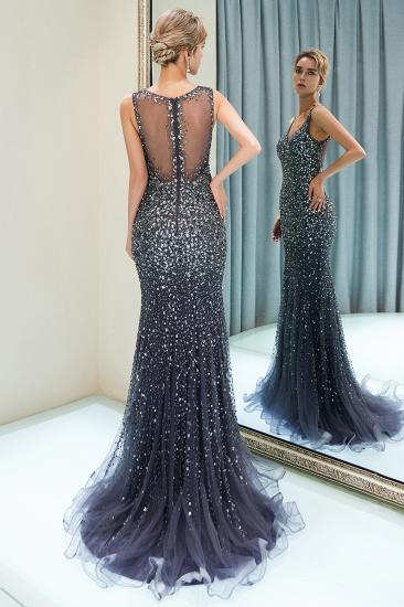 MAY | Mermaid Floor Length V-neck Sleeveless Crystals Beading Formal Party Dresses_15