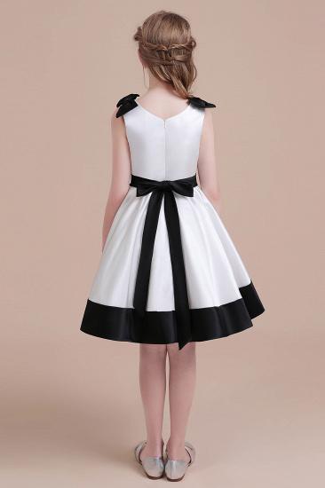 Summer Knee Length Flower Girl Dress | Sleeveless Satin Little Girls Pegeant Dress Online_3