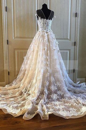 TsClothzone Elegantes, cremiges, herzförmiges, langes Hochzeitskleid mit Applikationen in A-Linie Brautkleider im Angebot_4