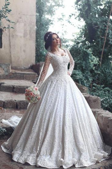 New Arrival Long Sleeve Bridal Dress Lace Applique Custom Made Wedding Dresses