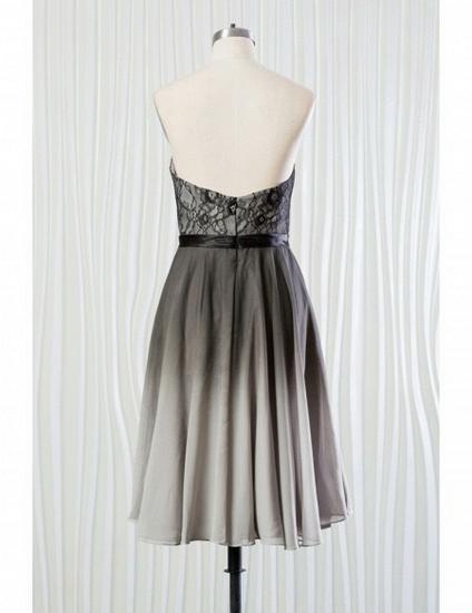 Lace Short Black And Grey Bridesmaid Dress_2