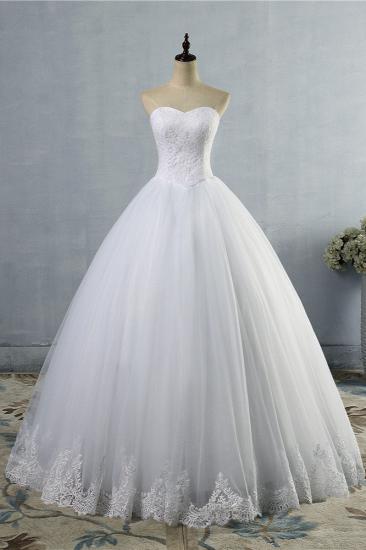 TsClothzone Affordable Strapless Sweetheart Tulle Wedding Dress Sleeveless Lace Appliques Bridal Gowns On Sale
