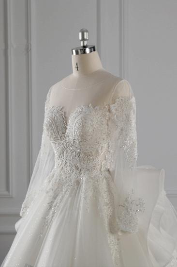 TsClothzone Gorgeous Jewel Lace Tulle Wedding Dress Long Sleeves Beadings Bridal Gowns On Sale_6