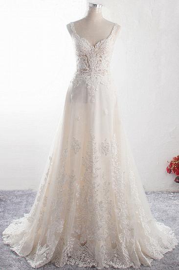 TsClothzone Gorgeous Straps Sweetheart Tulle Wedding Dress Sleeveless Sweetheart Appliques Bridal Gowns with Pearls Online