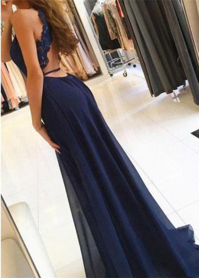 Elegant A-line Chiffon Evening Dresses 2022 | Open Back Side Slit Prom Dress_3