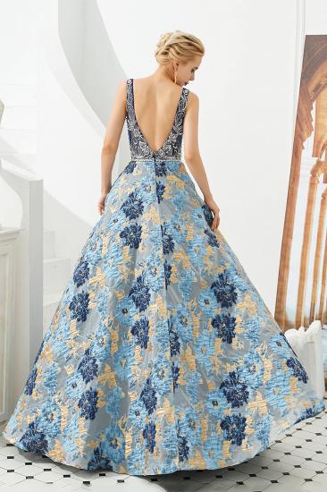 Heather | Luxury Floral Sexy Deep V-neck Princess Prom Dress with Deep V-back_6