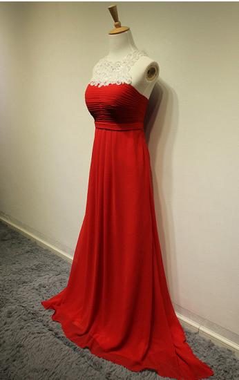 Red Elegant Applique Evening Gowns Sweep Train Atteactive Halter Sleeveless 2022 Dresses_1