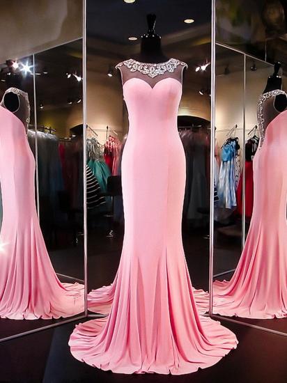 Crystal Sexy Mermaid 2022 Evening Dresses Sleeveless Beading Long Prom Dresses_1