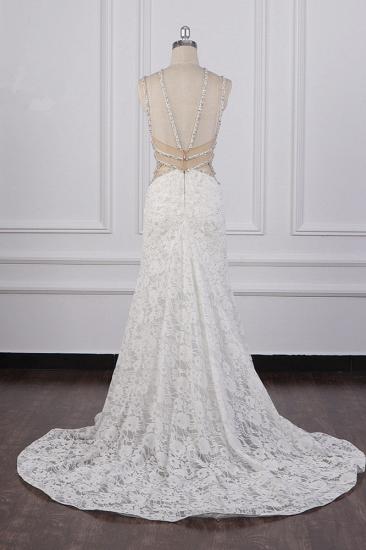TsClothzone Gorgeous Sleeveless Lace Beadings Wedding Dress Appliques Rhinestones Bridal Gowns Online_3