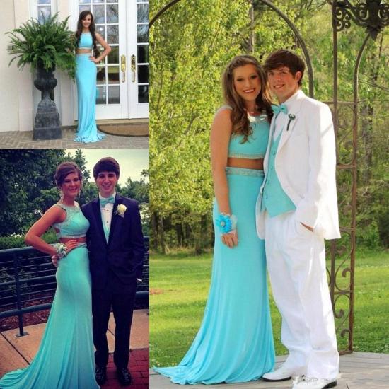 Gorgeous Cheap Two Piece 2022 Prom Dress with Beading New Arrival Formal Occasion Dresses_4