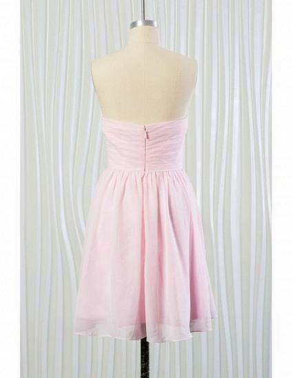 Short Chiffon Blush Pink Beach Bridesmaid Dress_2