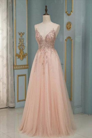 Stylish Spaghetti Straps V-Neck Floral Lace Evening Maxi Dress Tulle Sleeveless Prom Swing Dress