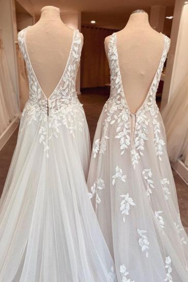 Sheath dresses wedding dresses with lace | Wedding dresses V neckline_5