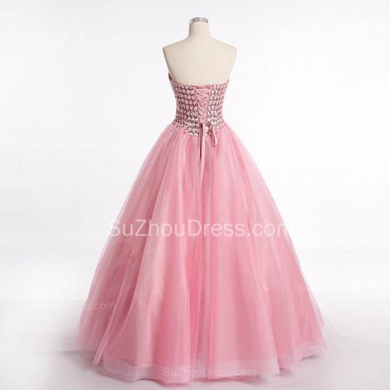 Latest Crystal Sweetheart Ball Gown Special Occassion Dresses Attractive Floor Length Tulle Quinceanera Dress_3