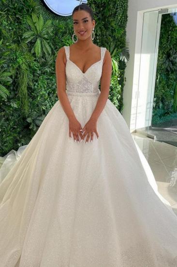 Designer A-Line Slip Lace Wedding Dress